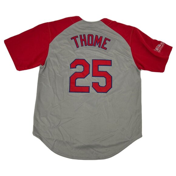 Philadelphia Phillies Jim Thome #25 Baseball Jersey Mens M Gray Nike Team MLB - Picture 7 of 12